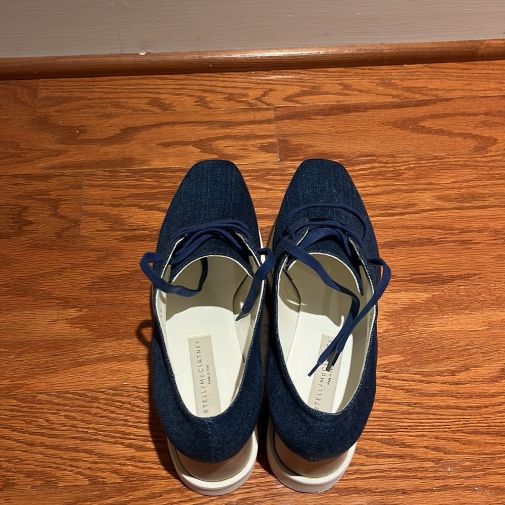 Stella McCartney Denim Platform Derby Shoes - Picture 4 of 5